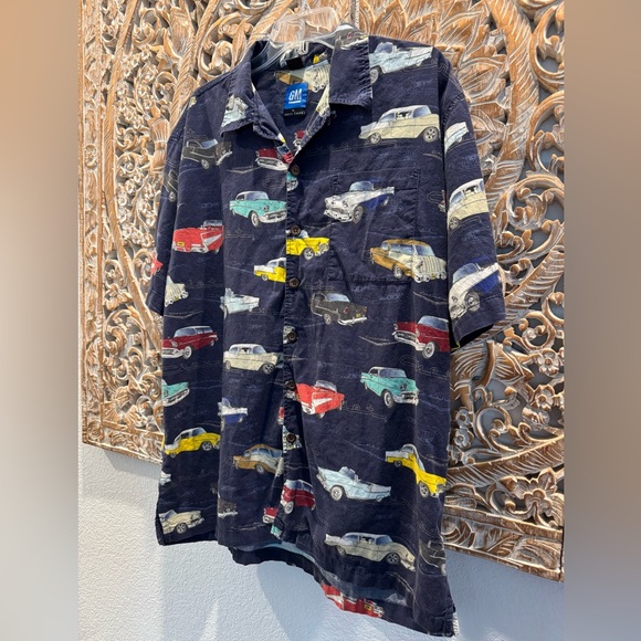 GM by David Carey Antique Cars Button Down Short Sleeve Shirt- size XL - Picture 4 of 7